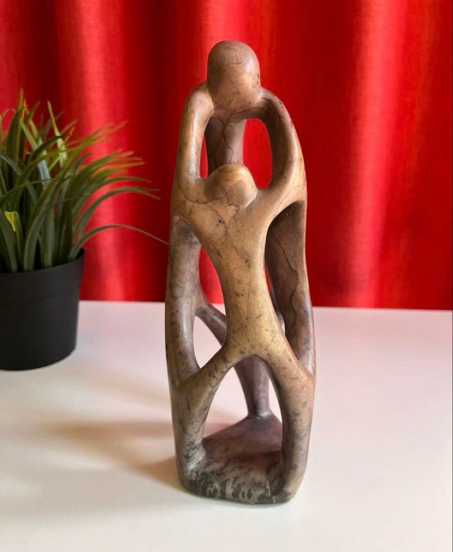 ヴィンテージ　ケニア　ソープストーン　オブジェ　彫刻　プリミティブアート　モダン