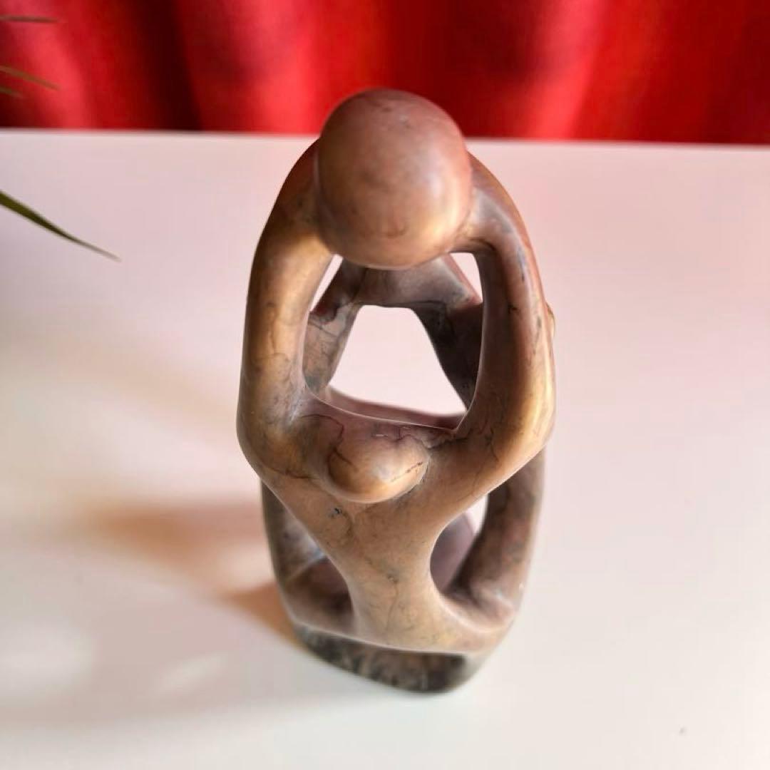 ヴィンテージ　ケニア　ソープストーン　オブジェ　彫刻　プリミティブアート　モダン