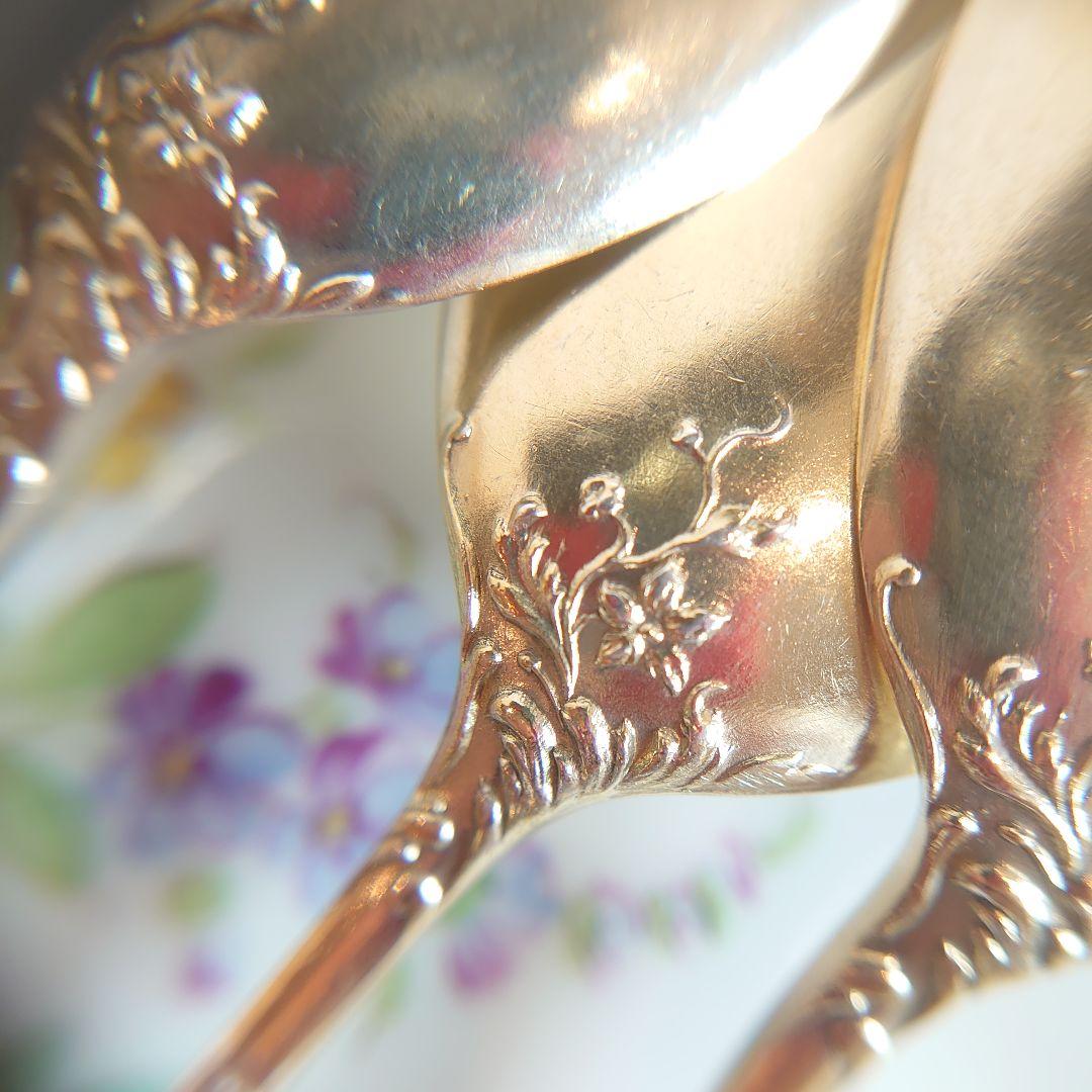 アイスクリームスプーン　純銀　１本の価格です　スターリングシルバー　アンティーク