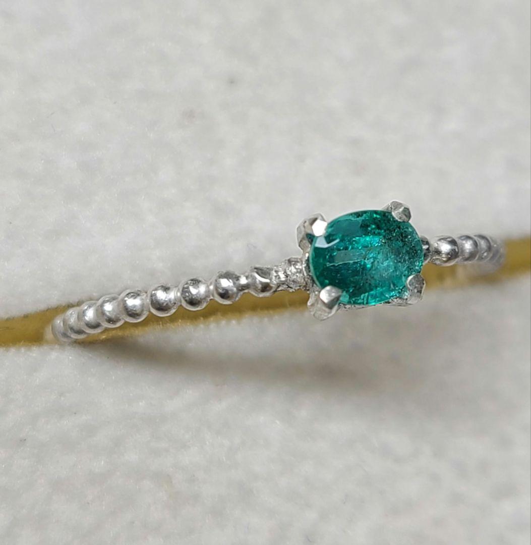 はるネオングリーンが美しい★コロンビア産エメラルド★リングオーダー