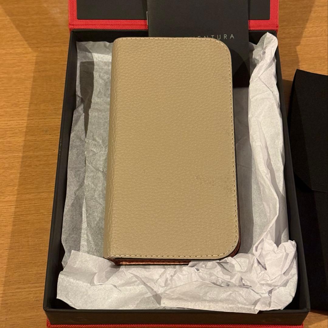 BONAVENTURA iPhone 15 手帳型ケース グレージュ・コーラル