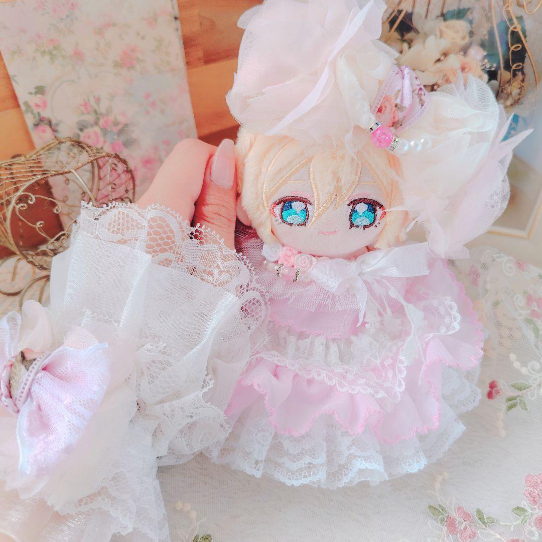 №03-023　お袖留め（ショート丈）付き　Roseピンク 　ぬい服 いつぬい