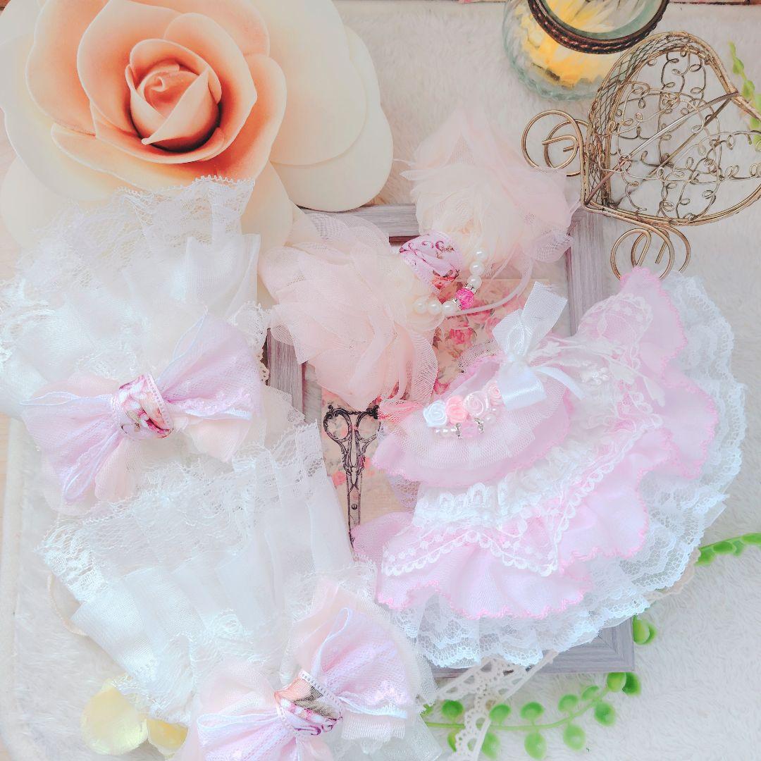 №03-023　お袖留め（ショート丈）付き　Roseピンク 　ぬい服 いつぬい