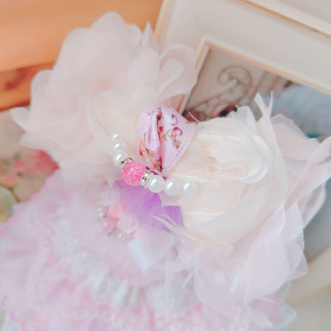 №03-023　お袖留め（ショート丈）付き　Roseピンク 　ぬい服 いつぬい