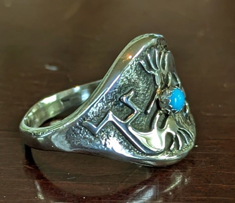 アメリカインディアンジュエリー☆ナバホ族シルバーターコイズリング