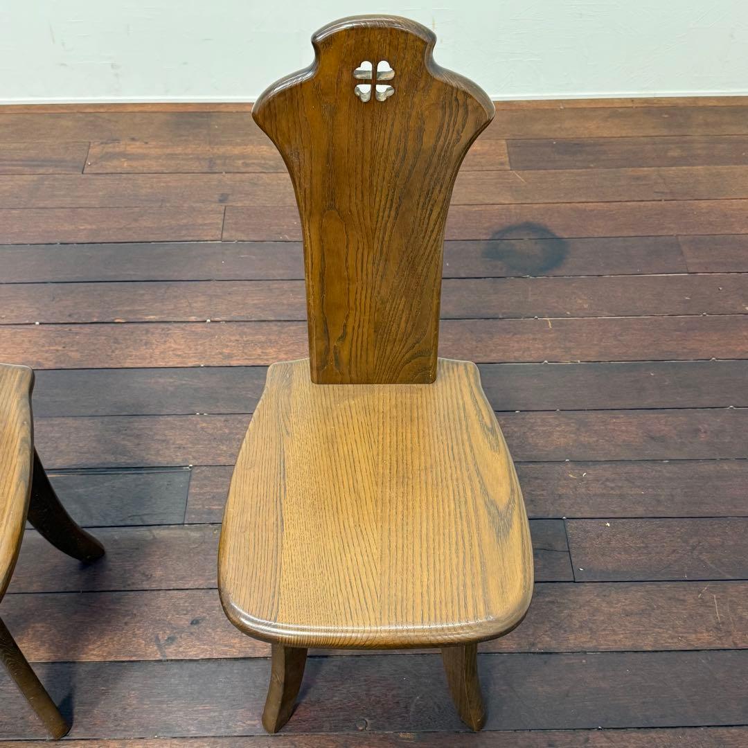 H21K90 ステンドグラス入りカフェテーブル カフェチェア 3点セット