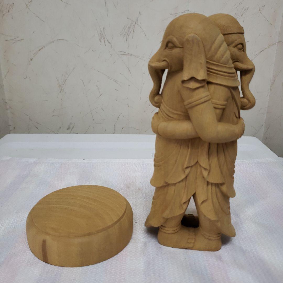 蔵出し特価希少愛の仏像香木 歓喜天6寸立大聖歓喜天象鼻天、ガネーシャ