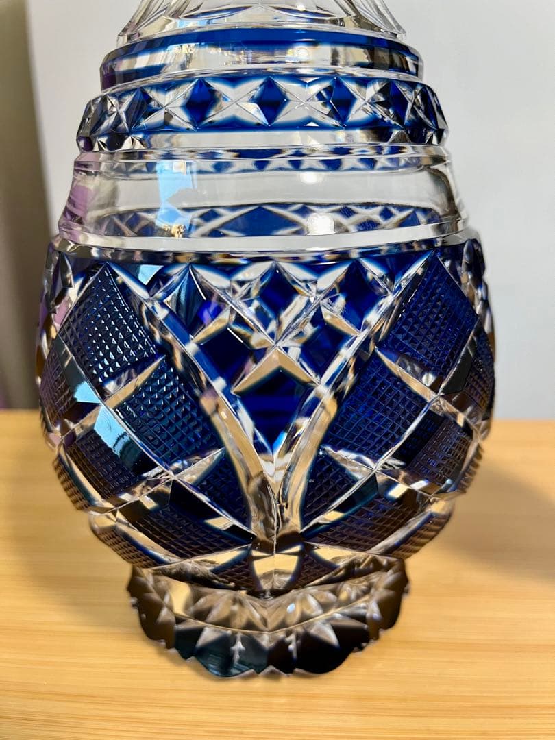 江戸切子　デカンタ　脚付杯 セット 根本幸雄 作