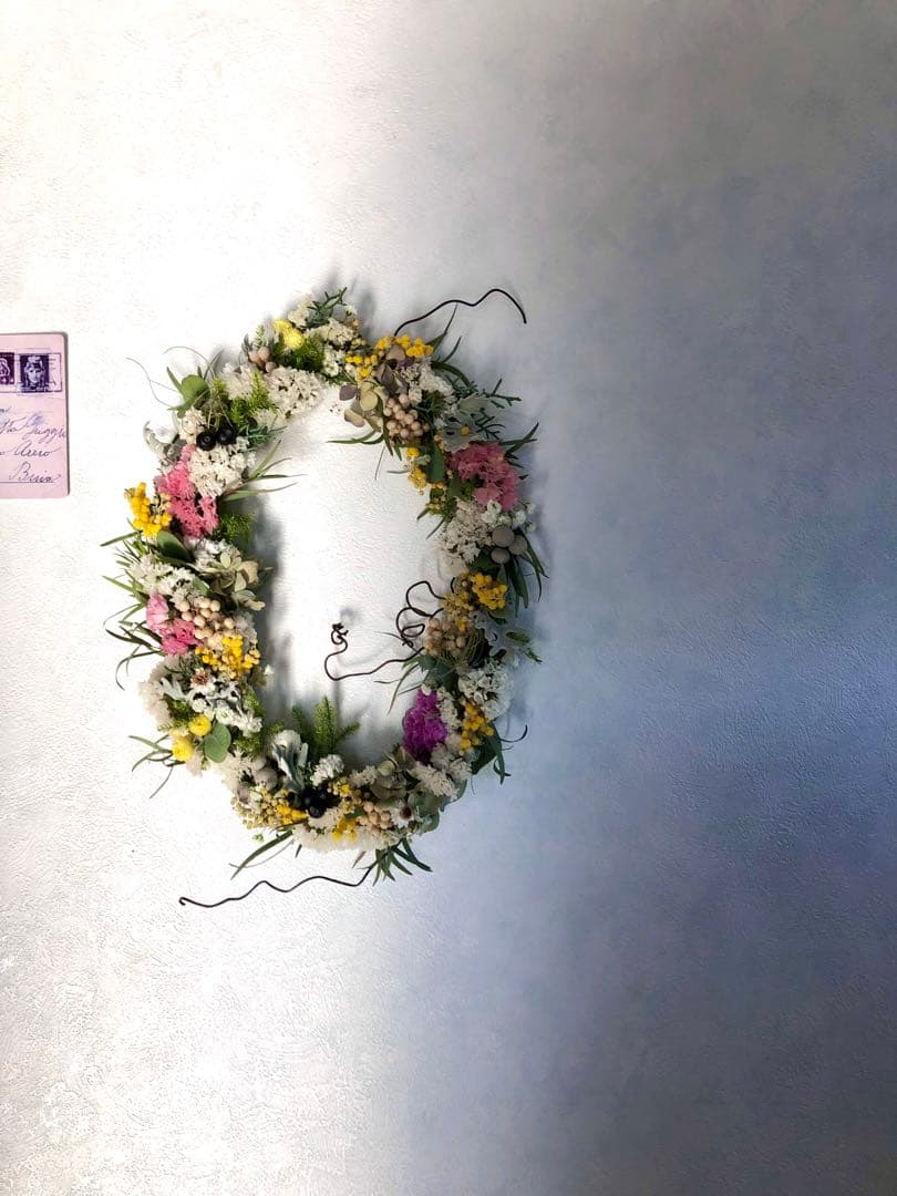 春の花　オーバルリース