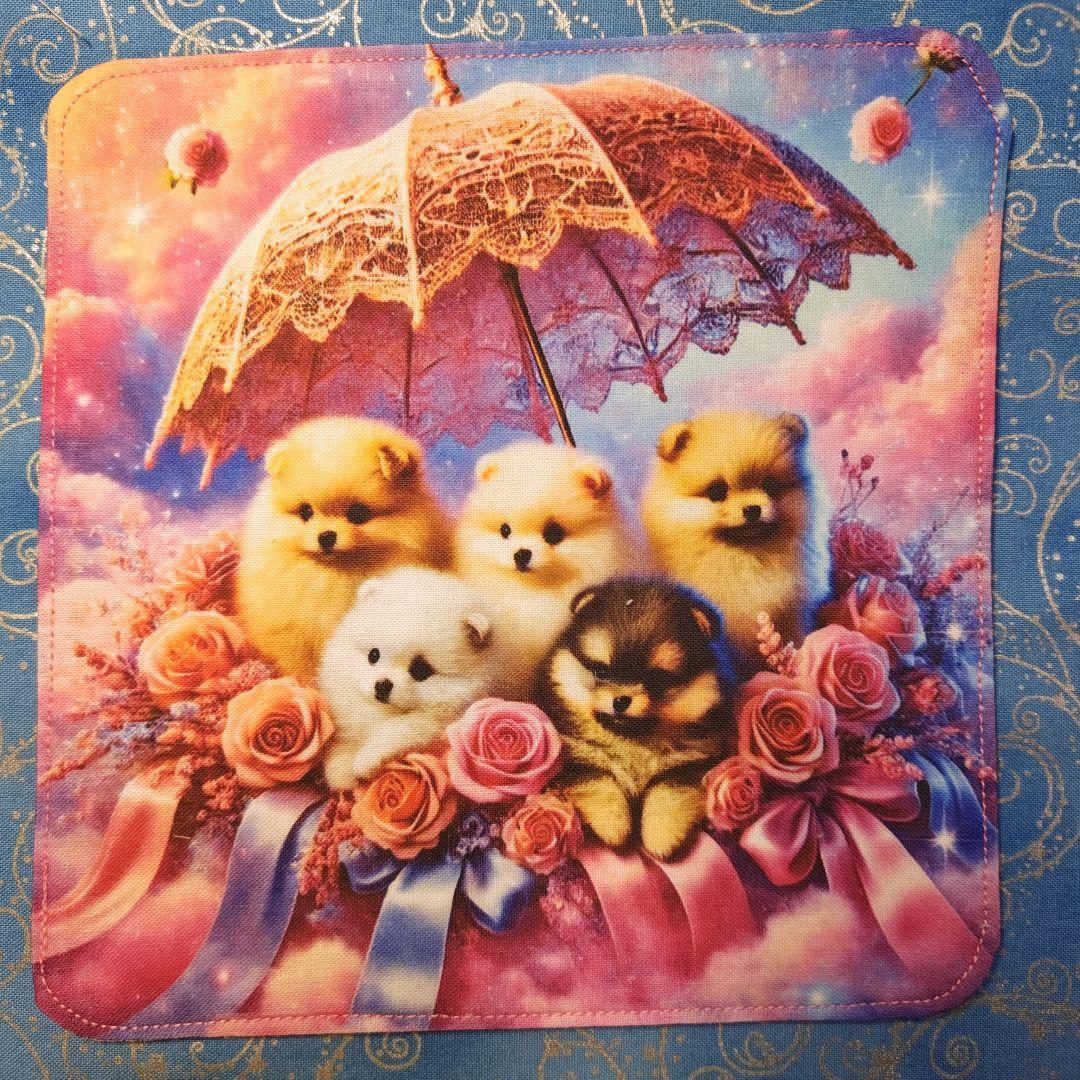 yourelia 　4重ハンカチ　ワンコさん柄　18枚