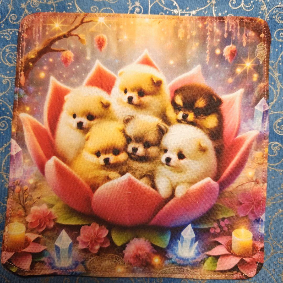 yourelia 　4重ハンカチ　ワンコさん柄　18枚