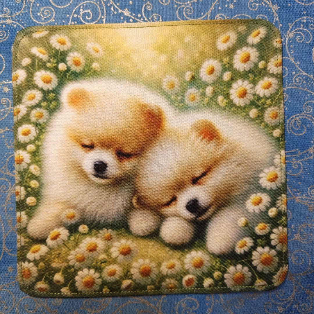 yourelia 　4重ハンカチ　ワンコさん柄　18枚