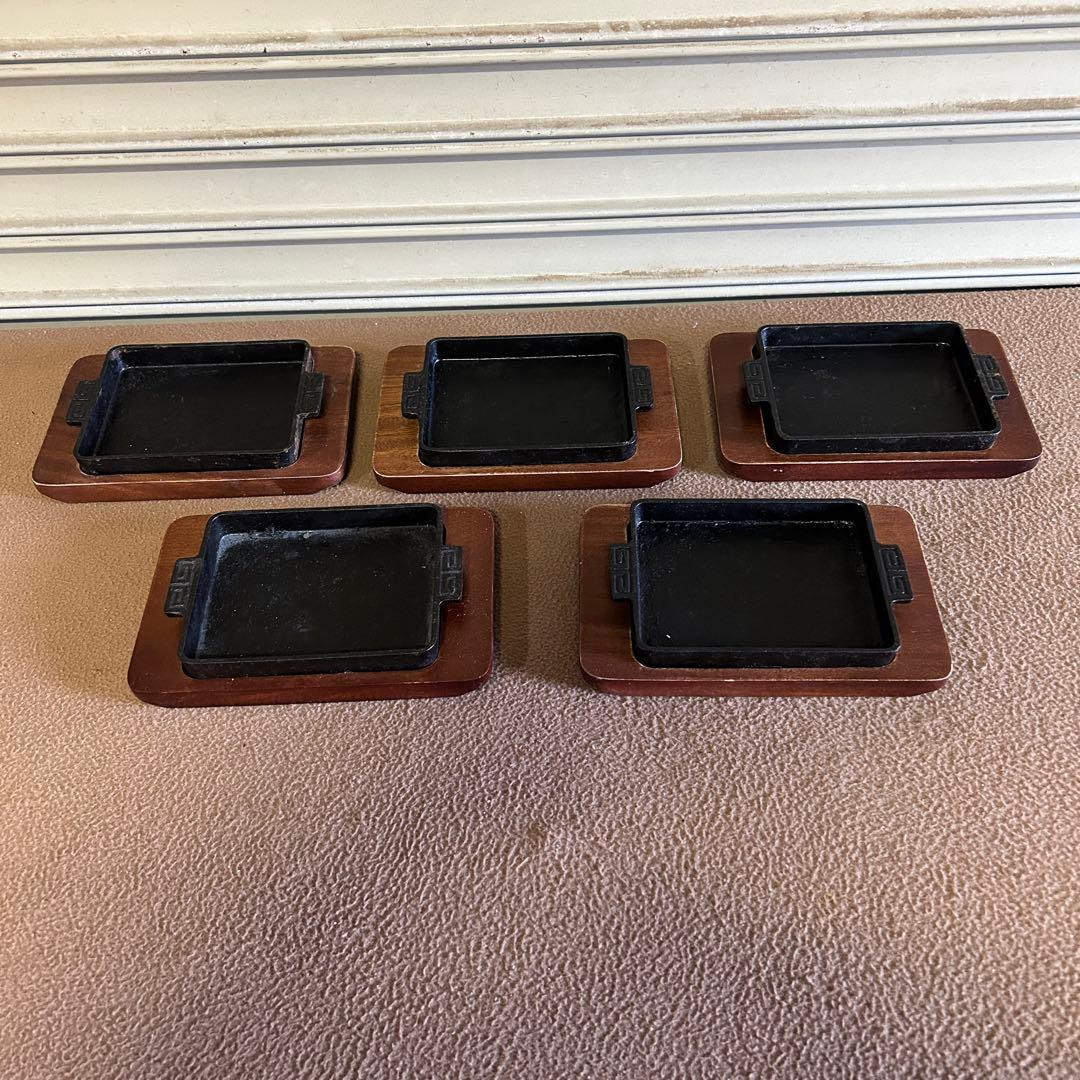 DB61 餃子 鉄板 長角 14㎝ Sサイズ ギョーザ皿 IH対応 5個 5