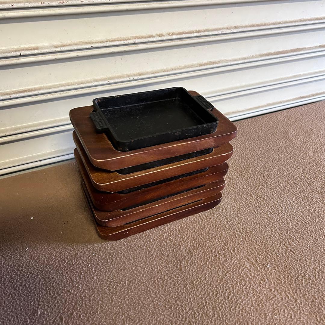 DB61 餃子 鉄板 長角 14㎝ Sサイズ ギョーザ皿 IH対応 5個 5