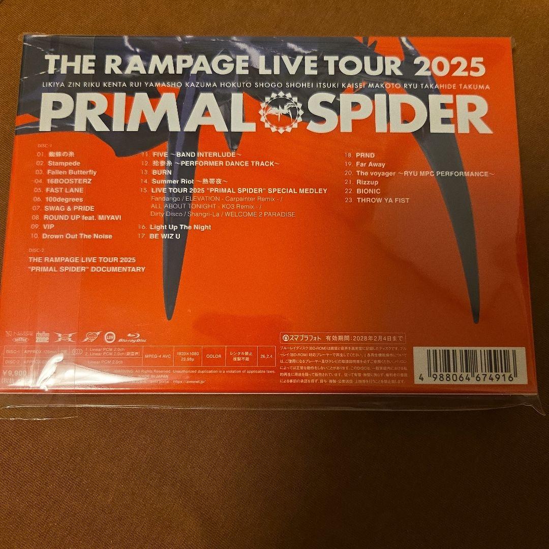 Ｒ*K様 THE RAMPAGE PRIMAL SPIDER Blu-ray