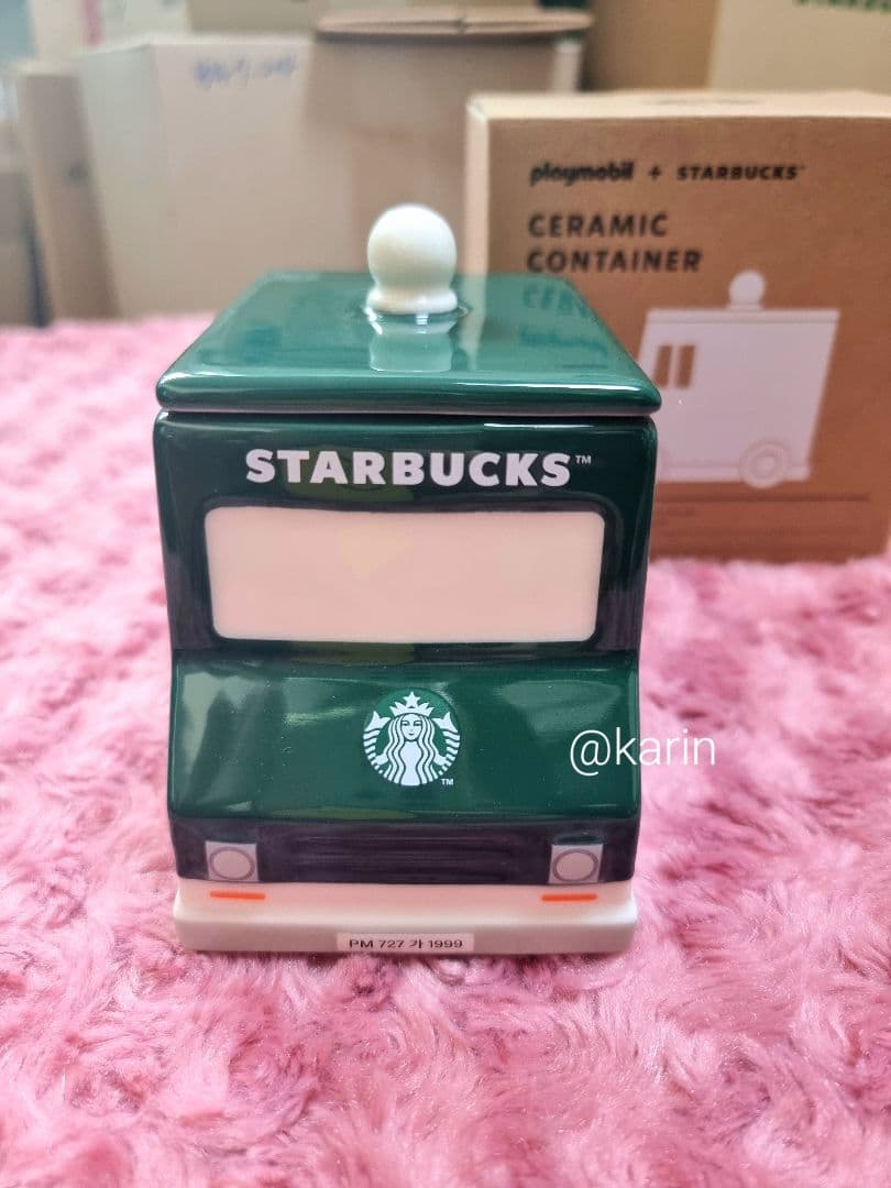 【特価】韓国スタバ ★ プレイモービル 陶器製コンテナ 355ml