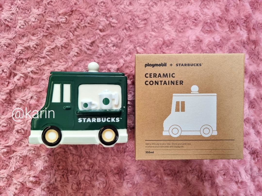 【特価】韓国スタバ ★ プレイモービル 陶器製コンテナ 355ml