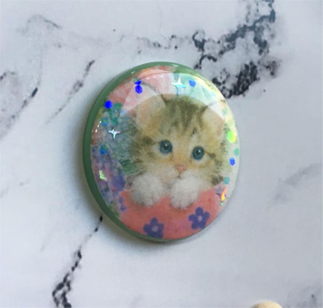 レジンヘアゴム、1点物☆紫陽花猫ちゃん・再販不可