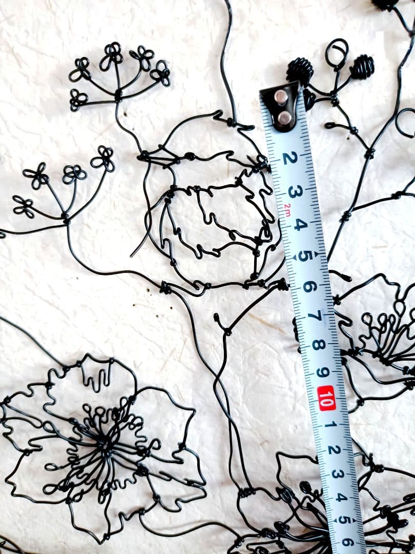 ［ひなげしの花　小鳥］　フラワーアート　ワイヤークラフト