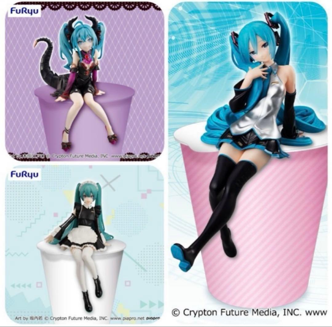 新品3種セット★ぬーどるストッパーフィギュア★初音ミク 黒星紅白 ヴィラン