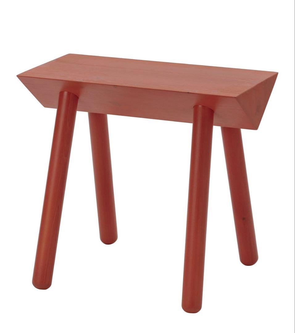 IKEAイケア　OMMJANGE オッミェンゲスツール、オレンジレッド