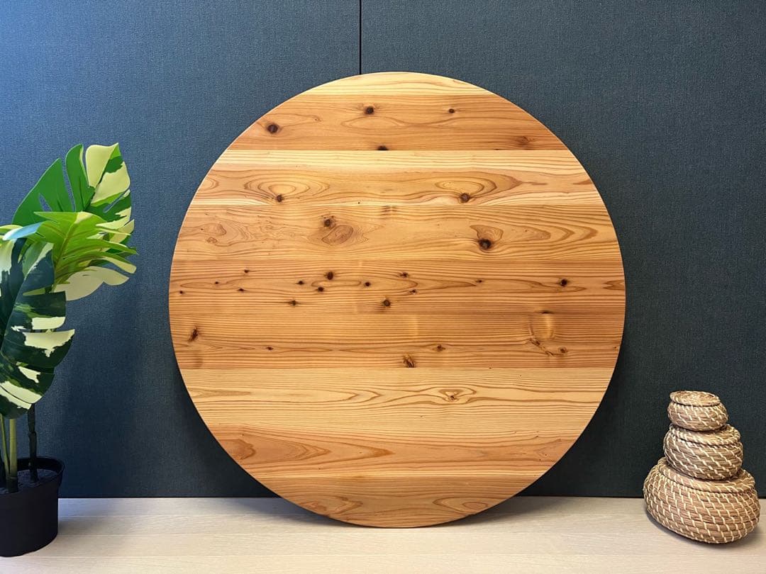 【送料無料】 ローテーブル 丸形 90cm 杉 折りたたみ脚