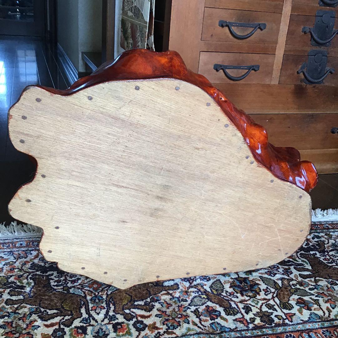 837 天然木　杢　刳抜　火鉢　【五徳　火箸　灰さじ付き】