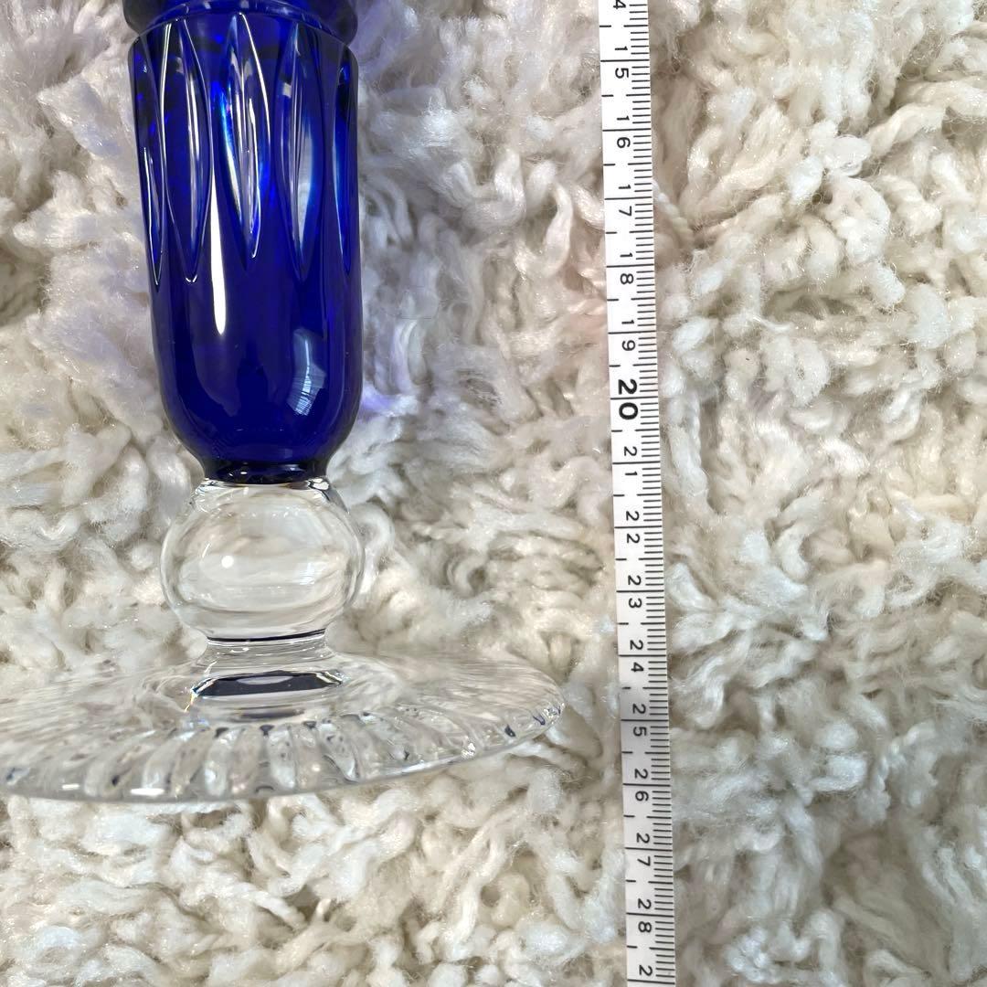 【Meissen Crystal マイセンクリスタル 一輪挿し 花瓶 ブルー】