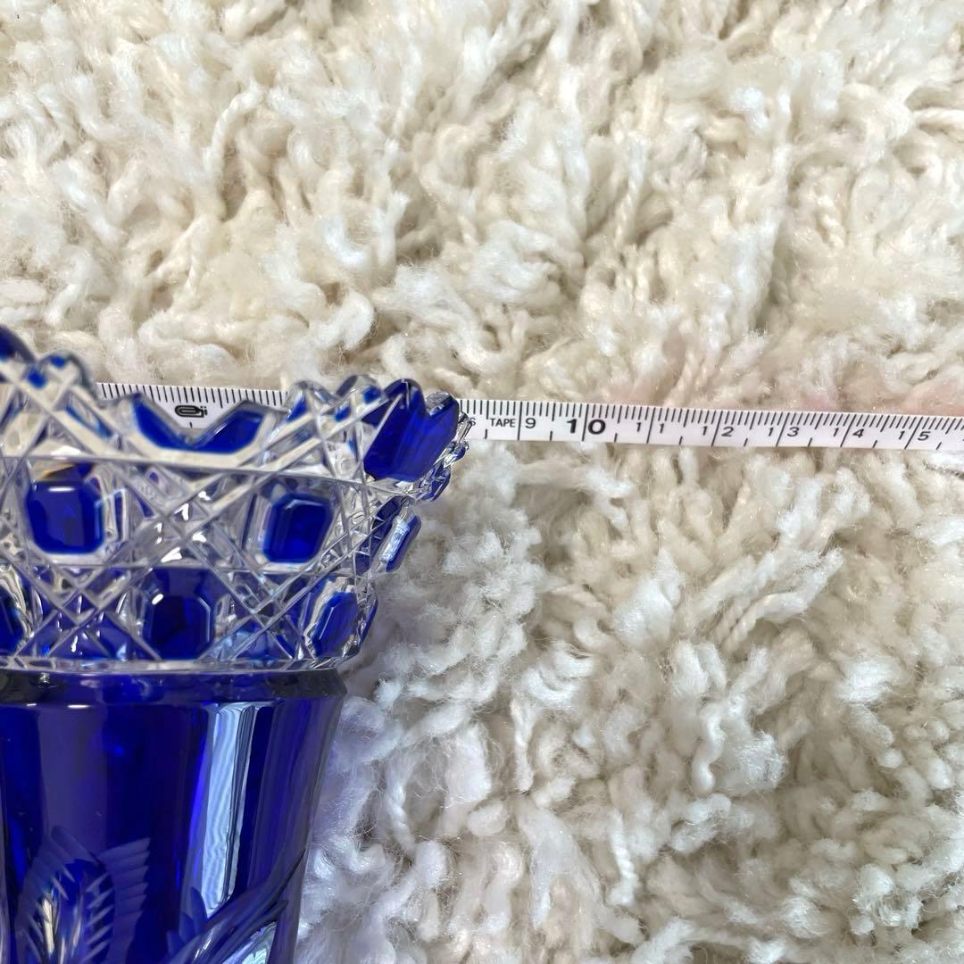 【Meissen Crystal マイセンクリスタル 一輪挿し 花瓶 ブルー】