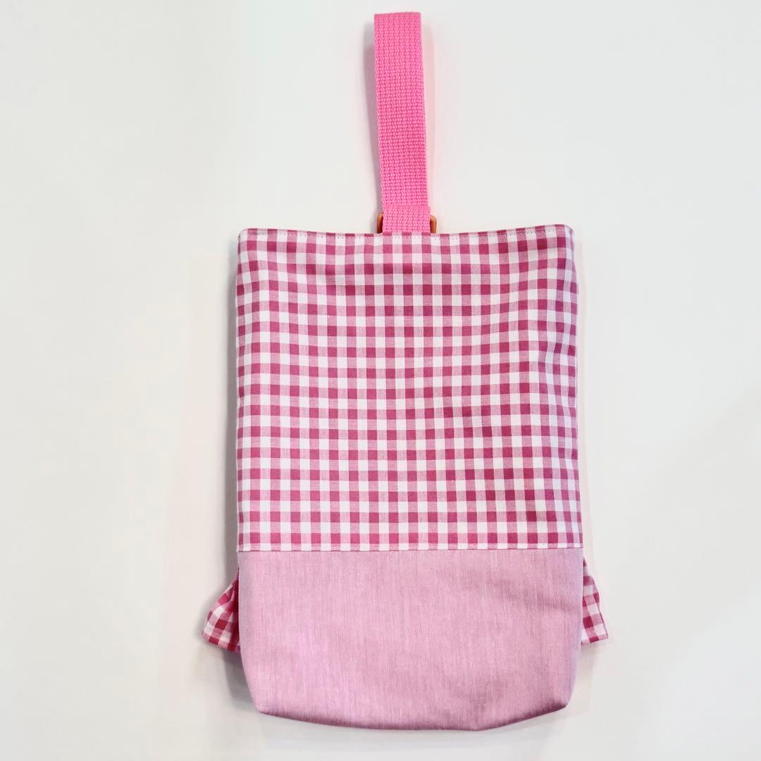 オーダー受付中　リボン　フリル　ピンク　 レッスンバック　体操着袋　上履き袋