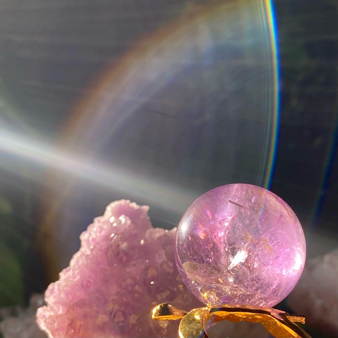 セット★ ラベンダーアメジスト　天然石　アメトリンスフィア　丸玉　紫黄水晶