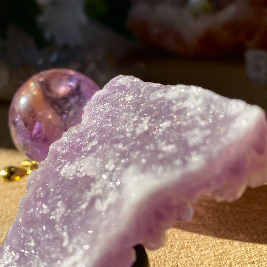 セット★ ラベンダーアメジスト　天然石　アメトリンスフィア　丸玉　紫黄水晶