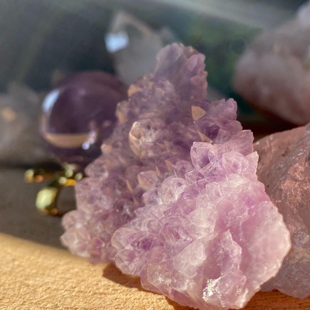 セット★ ラベンダーアメジスト　天然石　アメトリンスフィア　丸玉　紫黄水晶