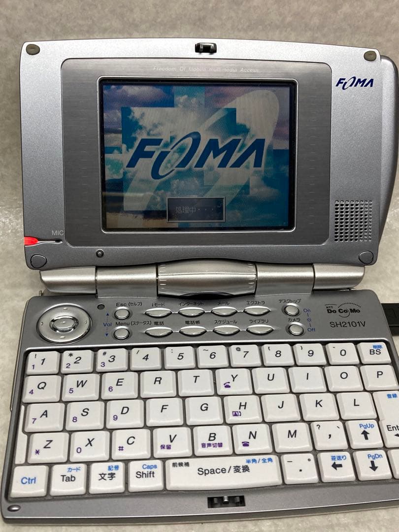 docomo FOMA SH2101V セット 日本初のPDA一体型の携帯電話