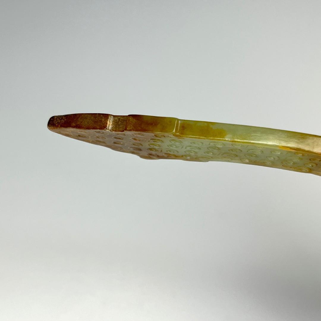 黄玉如意紋璜 玉珩 和田玉 古玉 古玉擺件 中国古玩 中国美術 唐物骨董 G1