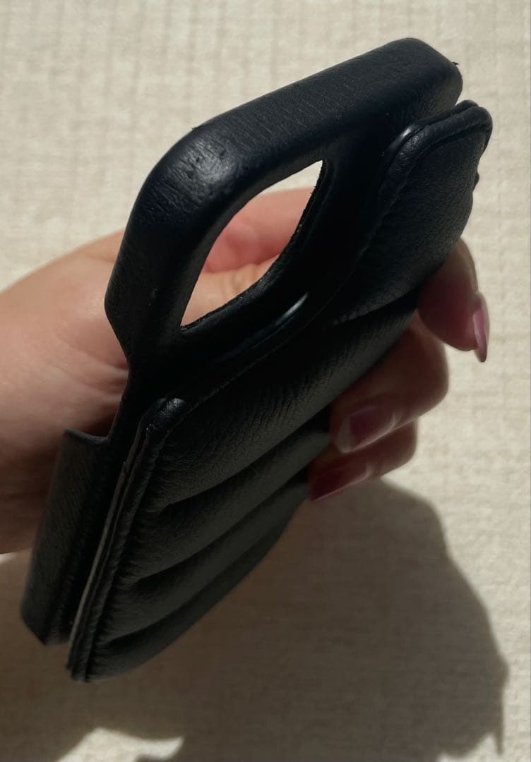 【美品】DEMUI ブラック レザー　iPhone12miniケース