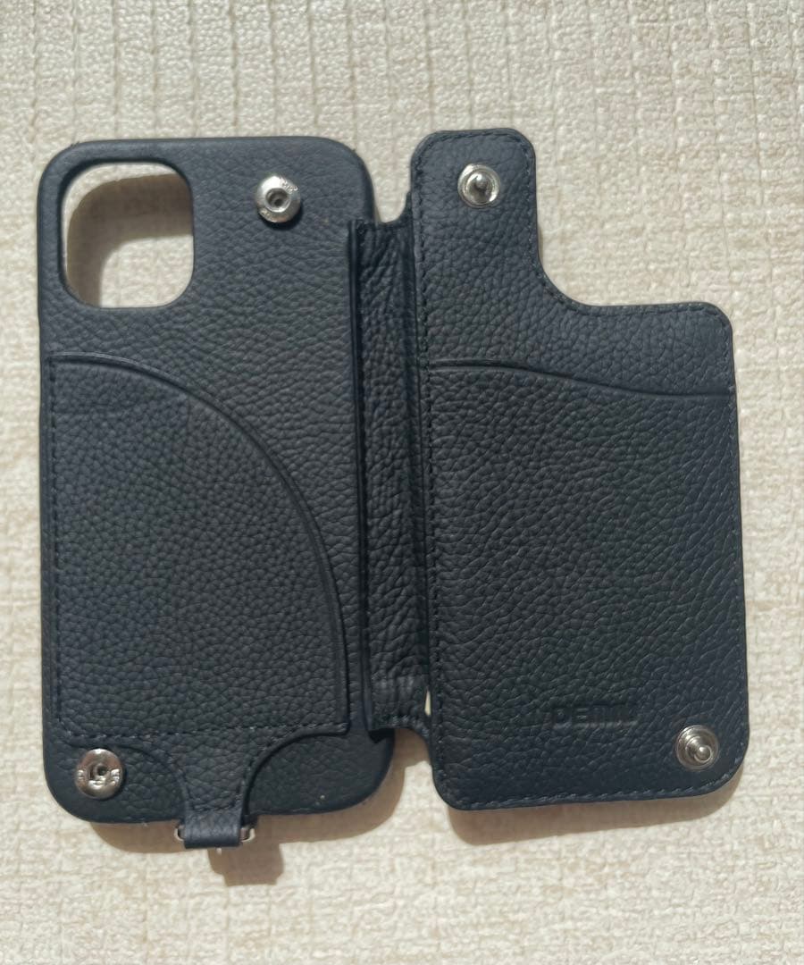 【美品】DEMUI ブラック レザー　iPhone12miniケース