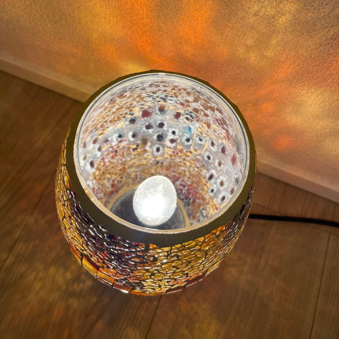 【値下げ】B-COMPANY モザイクデザイン テーブルランプ 楕円形