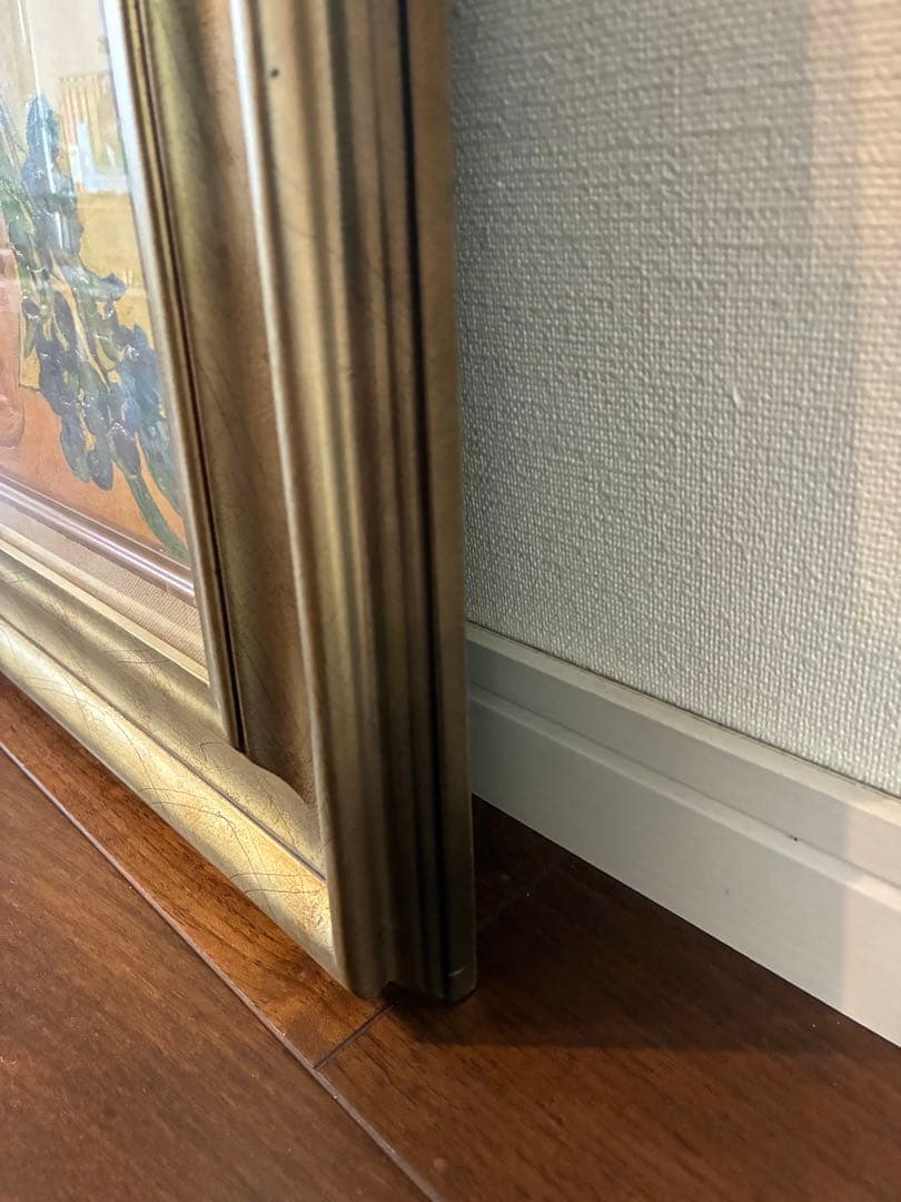 な*ば様 オークション出品‼️ゴッホ展　「アイリスのある花瓶」油彩 レプリカ　額