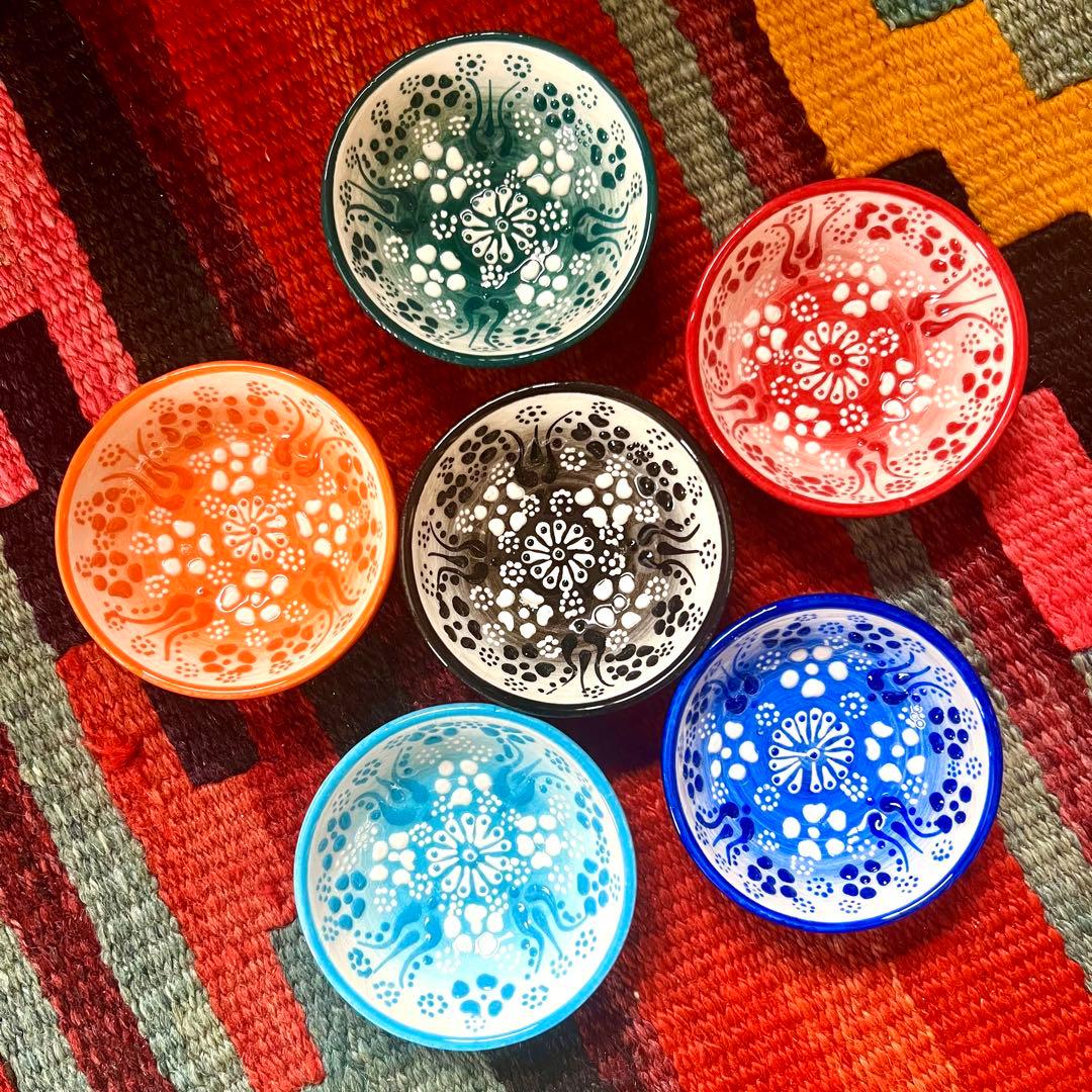 6個セット‼︎【トルコ】ハンドメイド ボウル 小物入れ キュタフヤ陶器 小皿