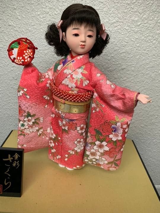 雛人形　金彩　さくら　嘉房作　ガラスケース入