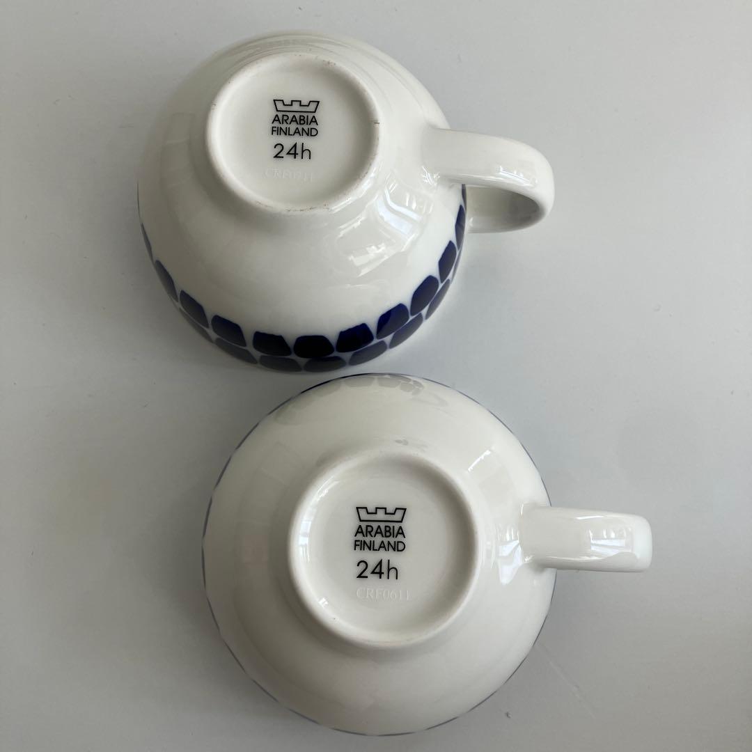 旧王冠ロゴ　アラビア　トゥオキオ　カップソーサー　2客