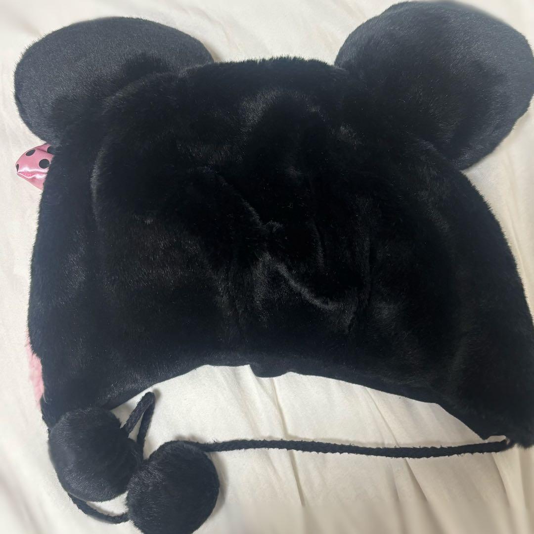 ディズニー ミニー ファンキャップ 黒ピンク