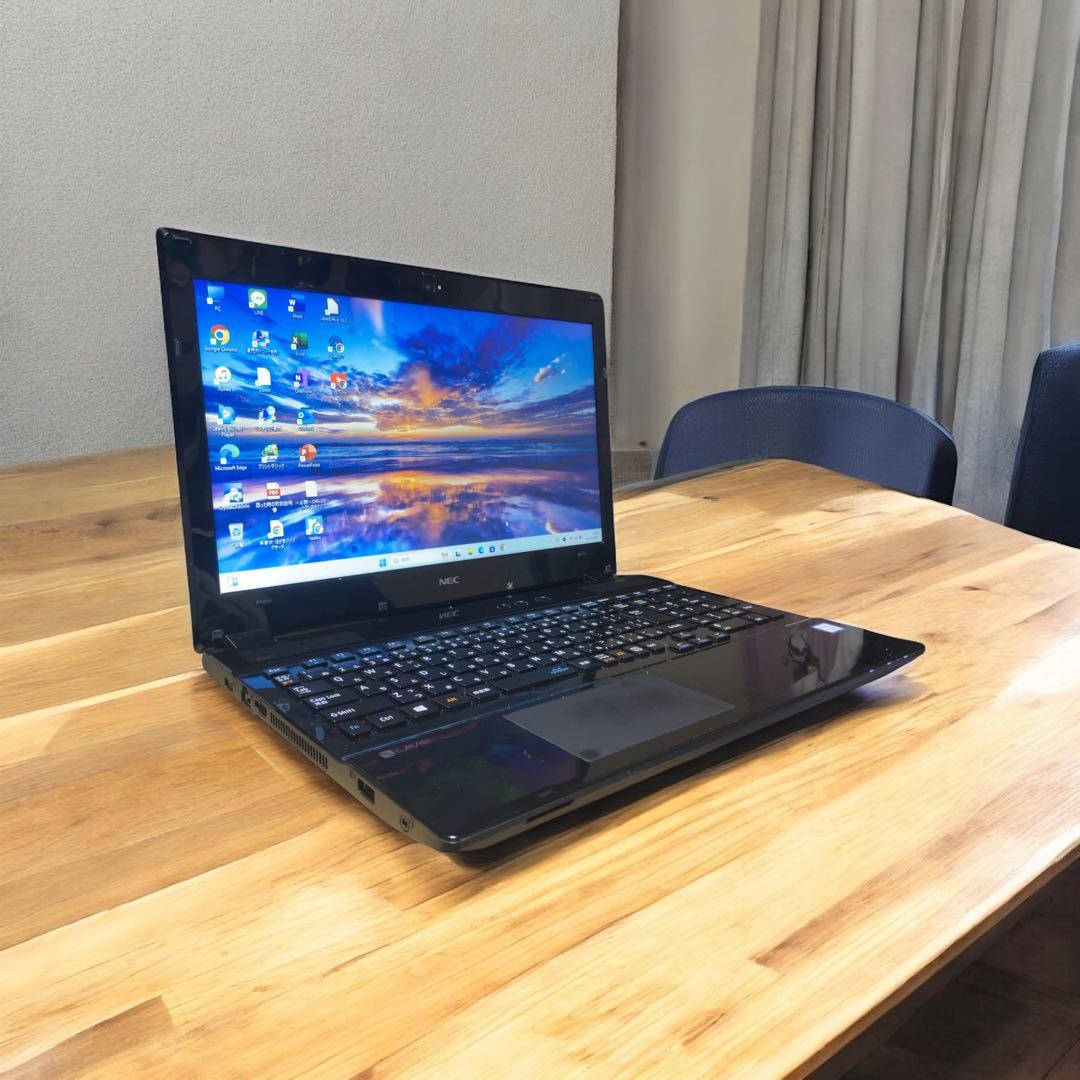 ✨お洒落な黒✨SSDに交換済 windows11カメラNECノートPC 16GB