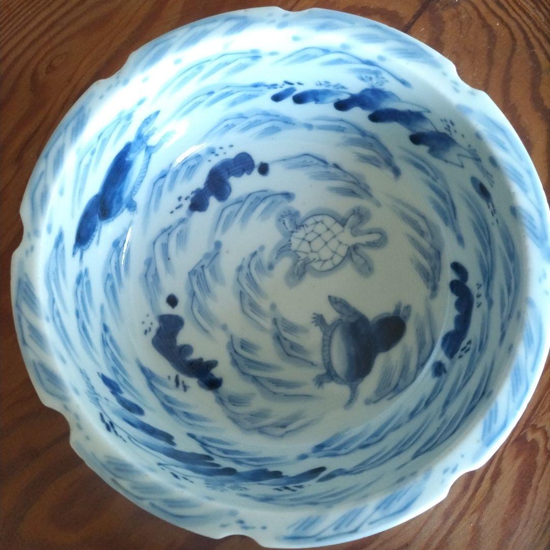 ★ 江戸期 亀 染付 鉢 古伊万里 アンティーク