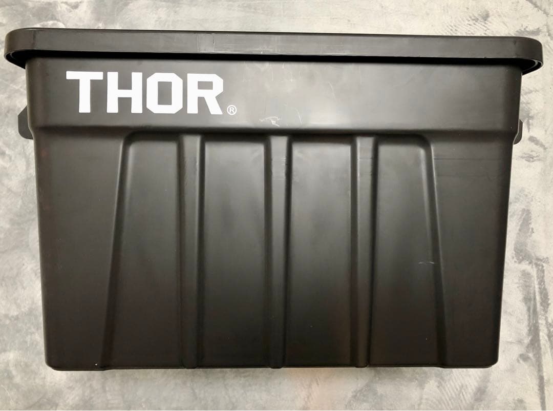 【THOR 】フタ付き コンテナ 75L ブラック　2個セット　旧ロゴ