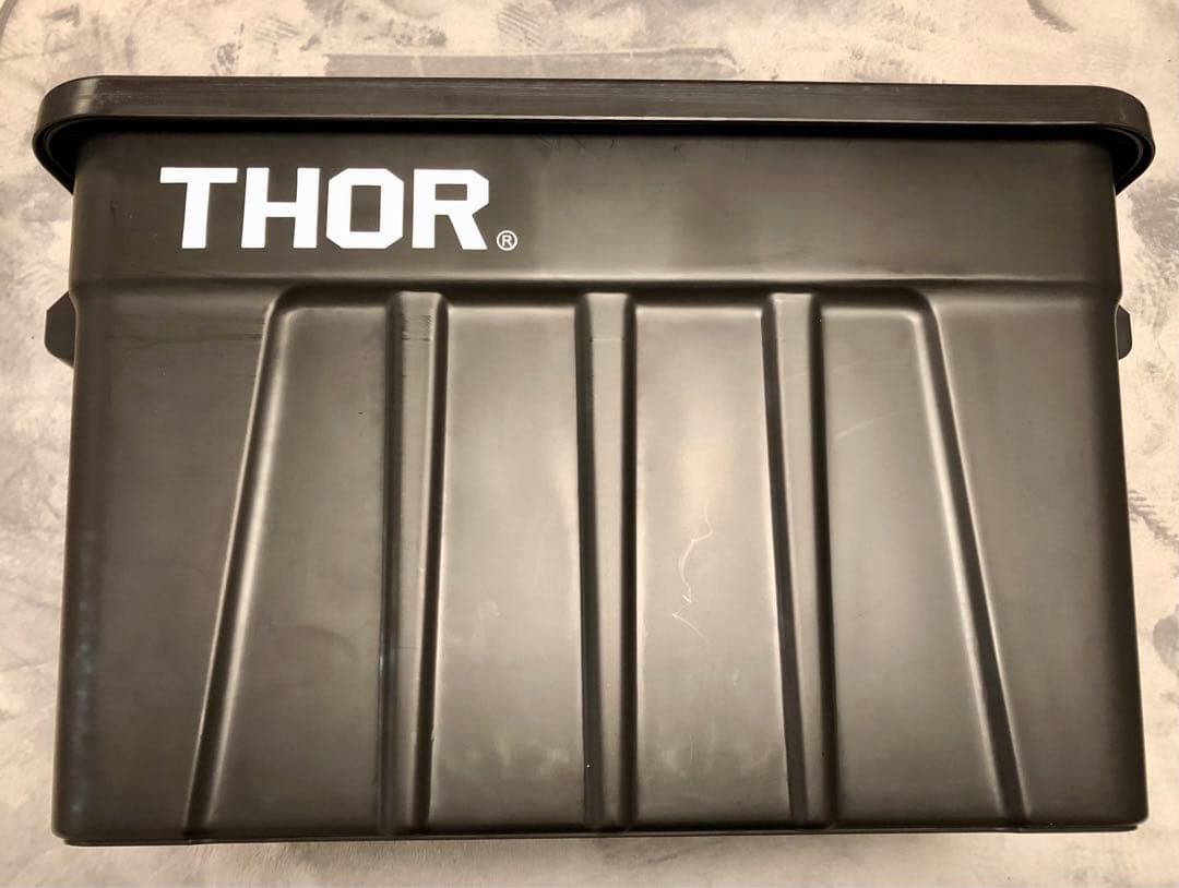 【THOR 】フタ付き コンテナ 75L ブラック　2個セット　旧ロゴ