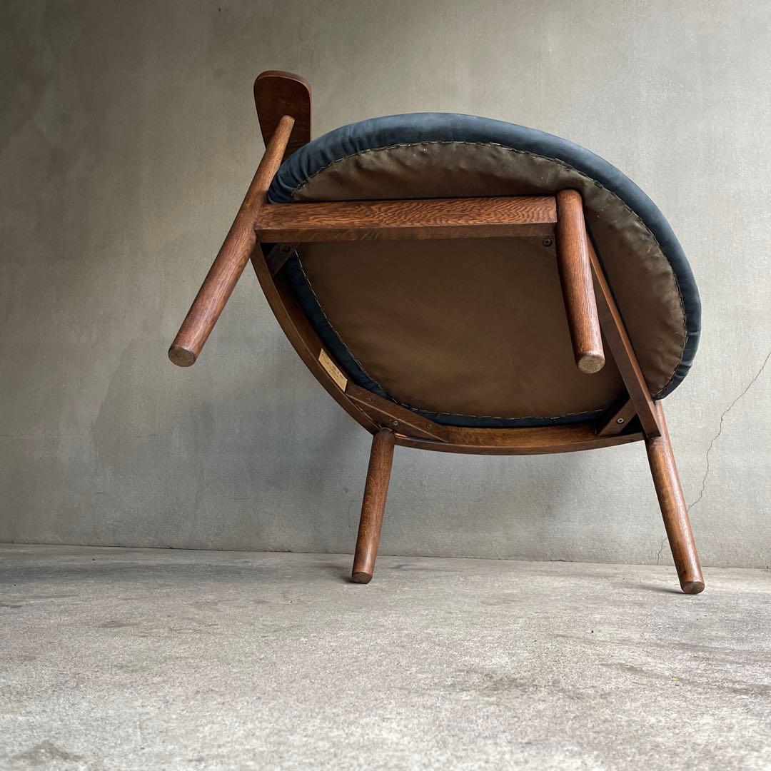 美品　秋岡芳夫　あぐらのかける男の椅子　低座椅子　本革座面張り替え