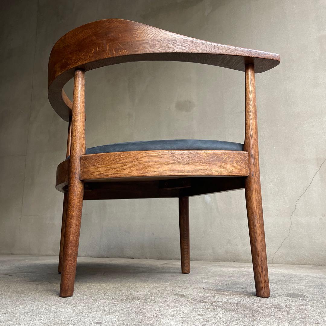 美品　秋岡芳夫　あぐらのかける男の椅子　低座椅子　本革座面張り替え