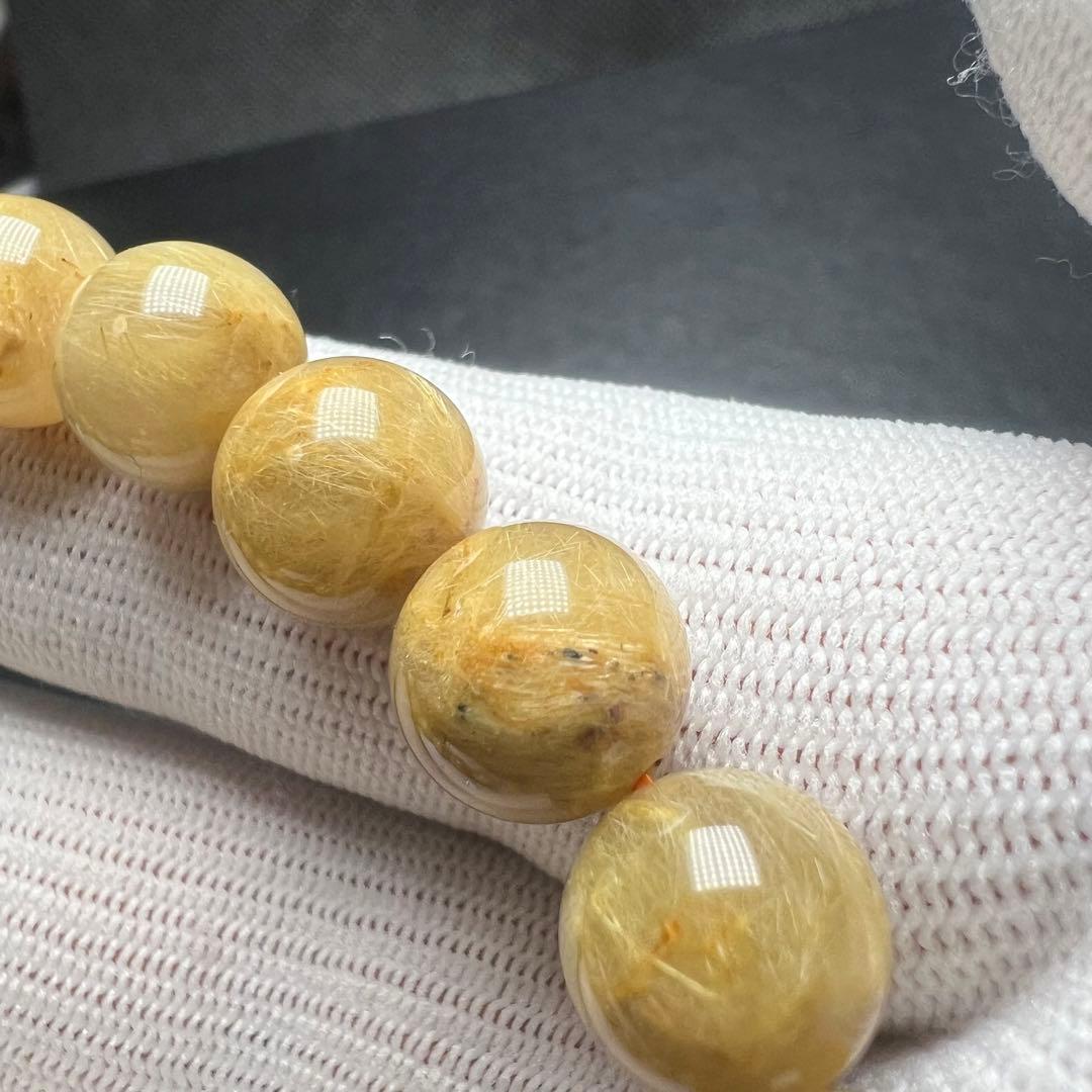 【64121】ゴールドルチルクォーツ 10mm ブレスレット